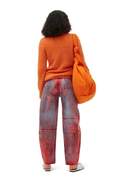 Online GANNI Brushed Aplaca O-Neck Vibrant Orange