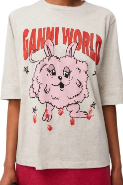 Online GANNI Bunny T-Shirt Grey Melange/Nature