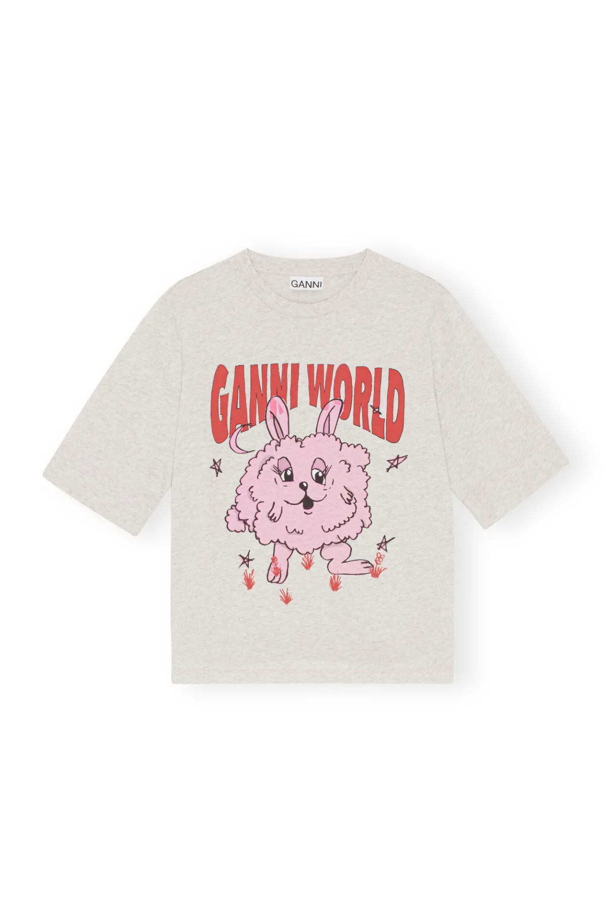Online GANNI Bunny T-Shirt Grey Melange/Nature