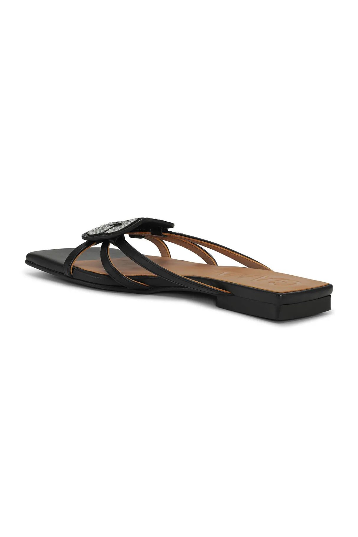 Sale GANNI Butterfly Strass Flat Sandals Black