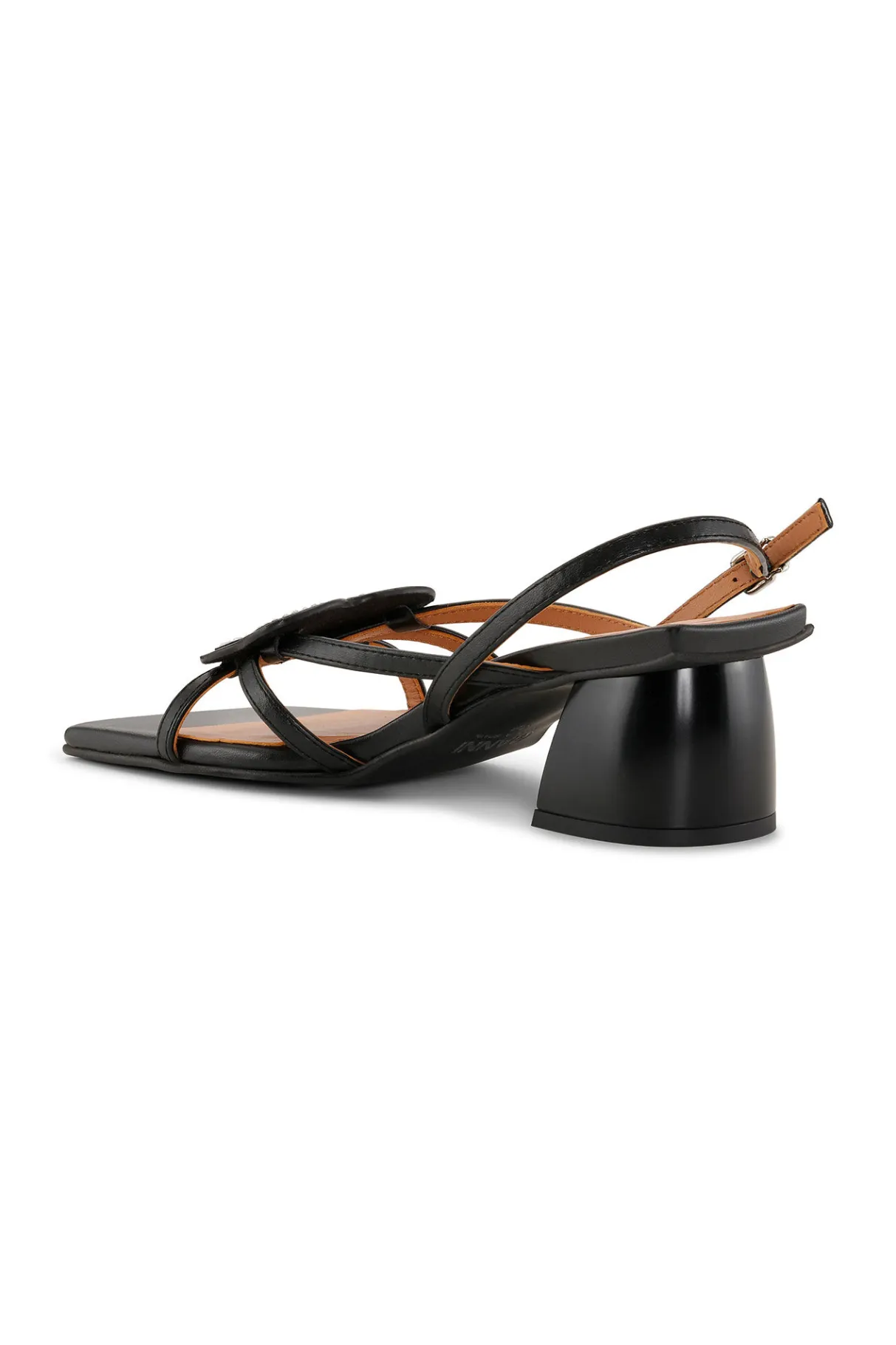 Hot GANNI Butterfly Strass Kitten Heel Sandals Black