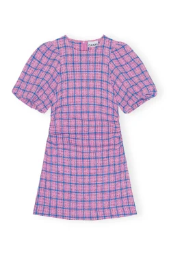 Best GANNI Check Suiting Mini Dress Wild Orchid