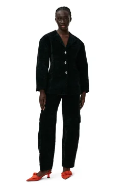Store GANNI Chenille Pants Black