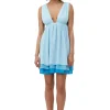 Shop GANNI Chiffon Mini Dress Ethereal Blue