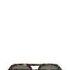 Sale GANNI Chunky Aviator Sunglasses Black/Tobacco Brown
