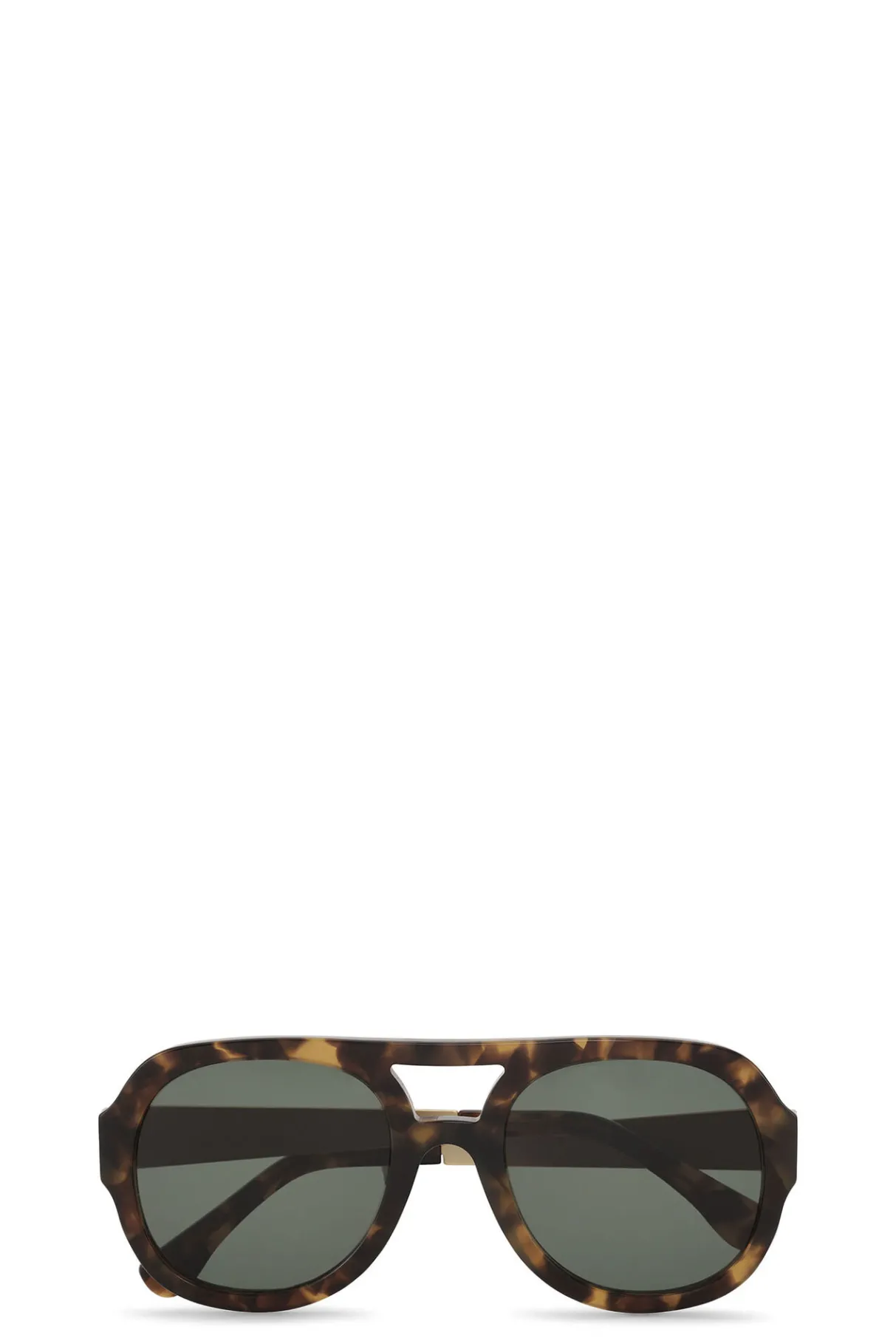 Sale GANNI Chunky Aviator Sunglasses Black/Tobacco Brown