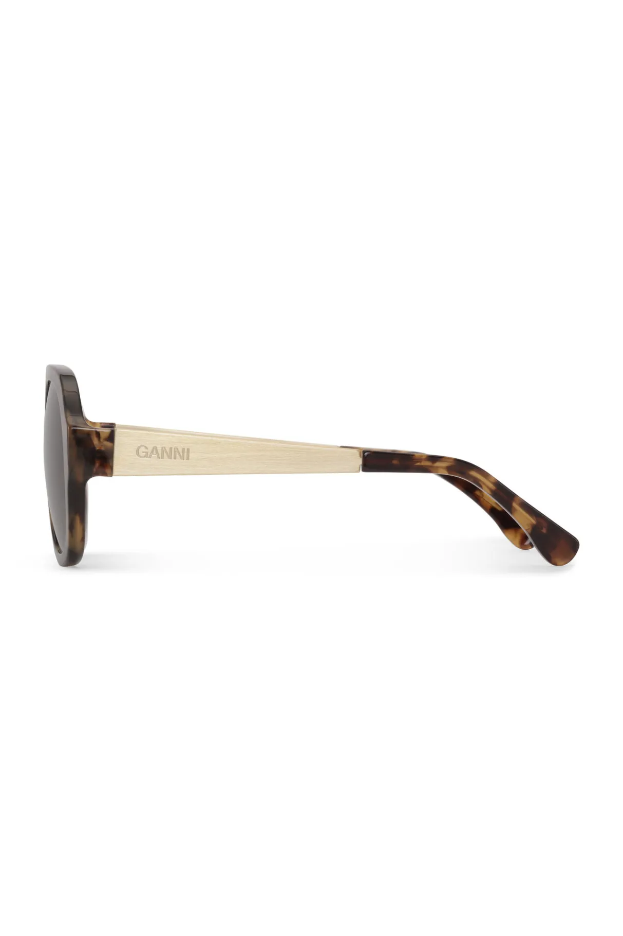 Sale GANNI Chunky Aviator Sunglasses Black/Tobacco Brown