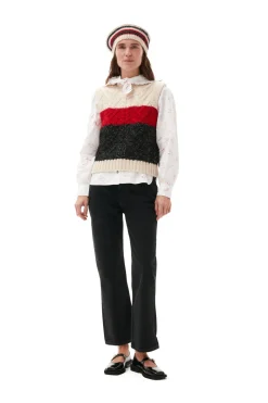 Flash Sale GANNI Chunky Cable Vest Black Melange
