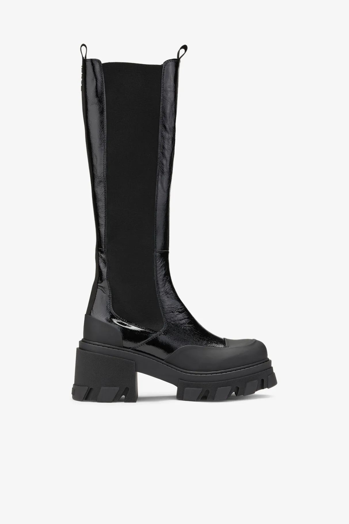 Clearance GANNI Cleated High Chelsea Boots Black