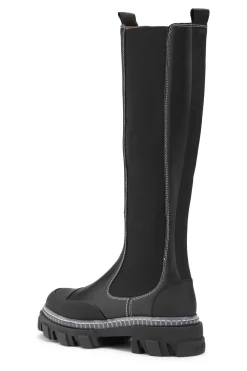 Store GANNI Cleated High Chelsea Boots Black