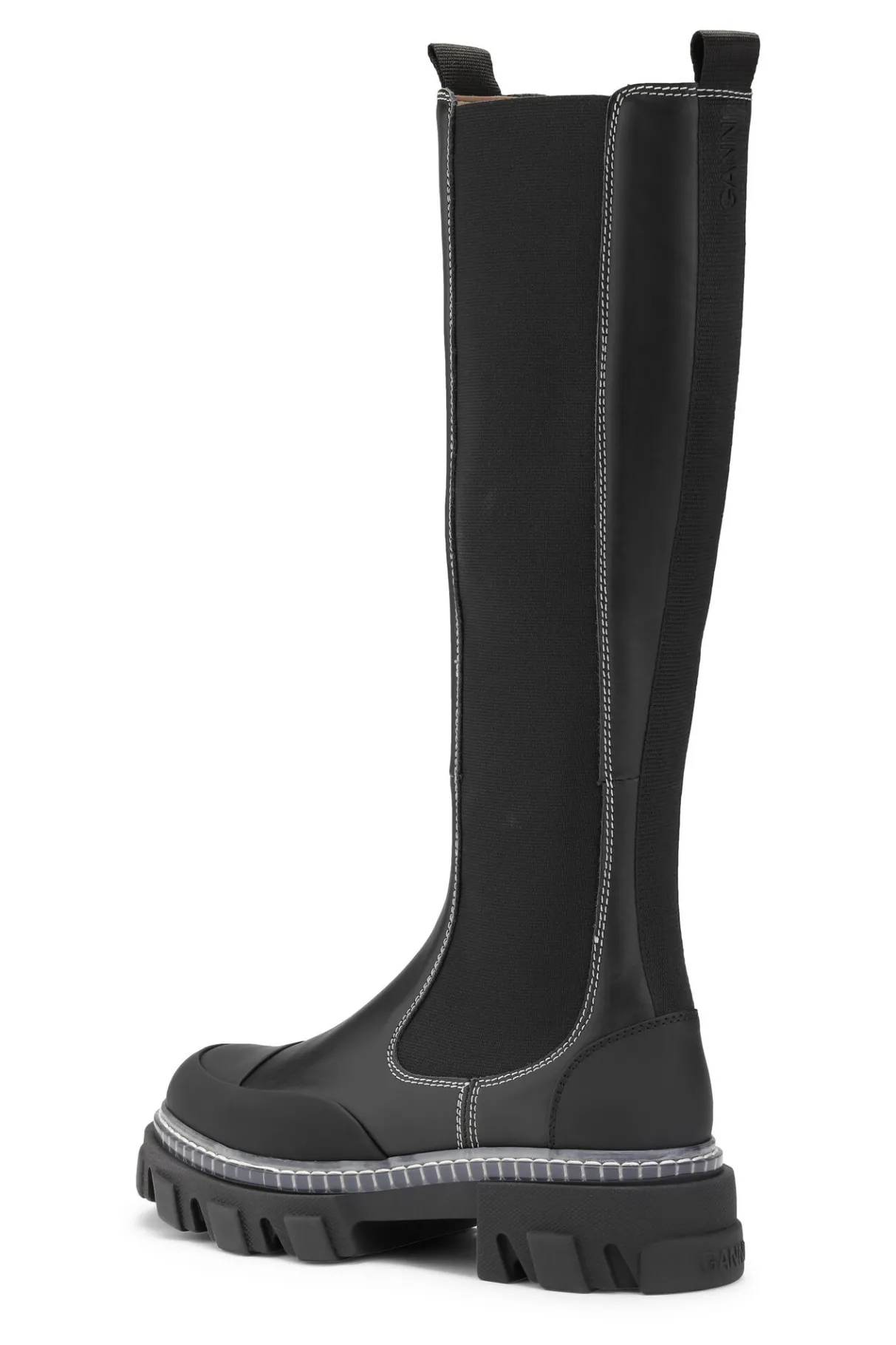 Store GANNI Cleated High Chelsea Boots Black
