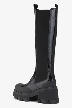 Clearance GANNI Cleated High Chelsea Boots Black