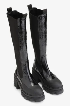 Clearance GANNI Cleated High Chelsea Boots Black