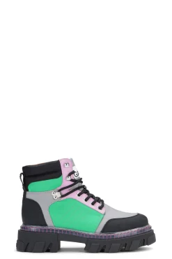 Cheap GANNI Cleated Lace Up Hiking Boots Kelly Green
