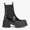 Cheap GANNI Cleated Mid Chelsea Boots Black