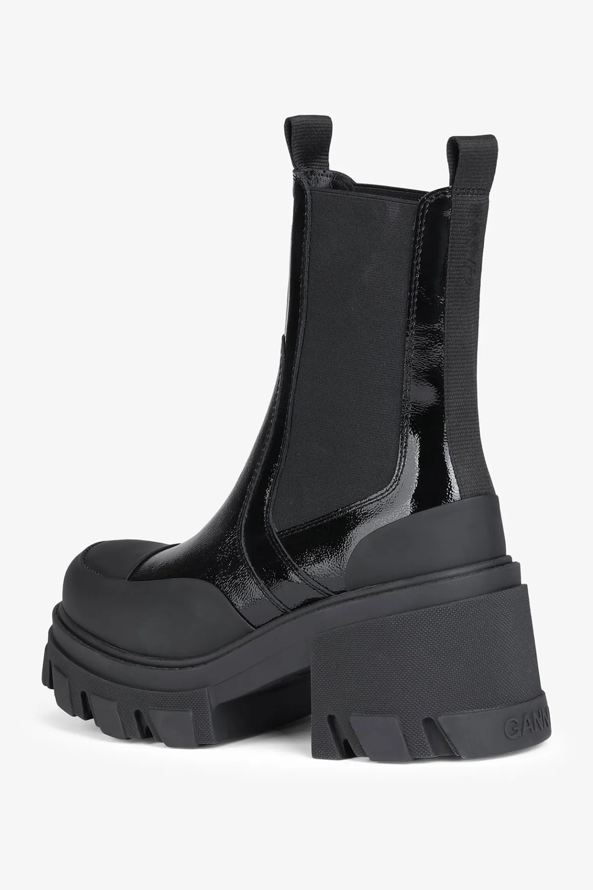 Cheap GANNI Cleated Mid Chelsea Boots Black