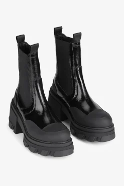 Cheap GANNI Cleated Mid Chelsea Boots Black