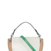 Cheap GANNI Colorblock Banner Saddle Bag Egret