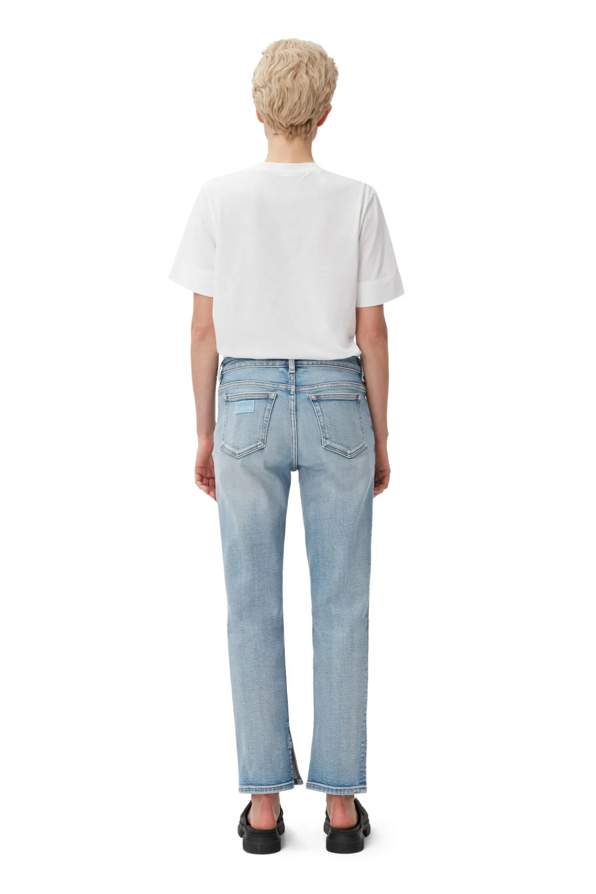 Cheap GANNI Comfort Stretch Beksi Light Blue Vintage