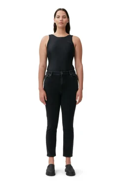 Sale GANNI Comfort Stretch Cutye Cropped Washed Black/Black