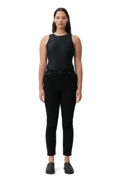 New GANNI Comfort Stretch Cutye Cropped Black/Black