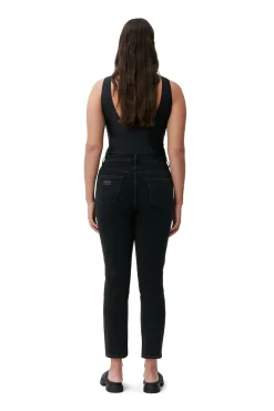 Sale GANNI Comfort Stretch Cutye Cropped Washed Black/Black