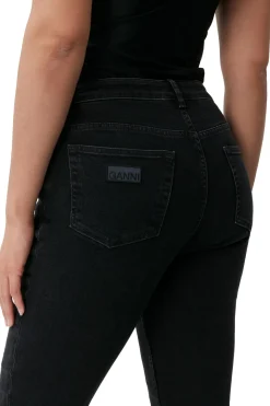 Sale GANNI Comfort Stretch Cutye Cropped Washed Black/Black