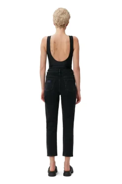 Sale GANNI Comfort Stretch Cutye Cropped Washed Black/Black