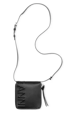 Discount GANNI Compact Zip Around Wallet Black