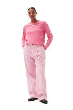 Cheap GANNI Corduroy Pants Lilac Sachet