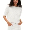 Outlet GANNI Cotton Cable Open Back Top Bright White