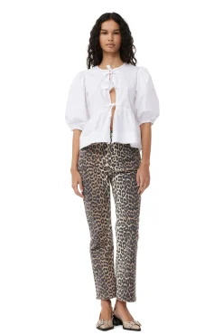 Fashion GANNI Cotton Poplin Blouse Bright White