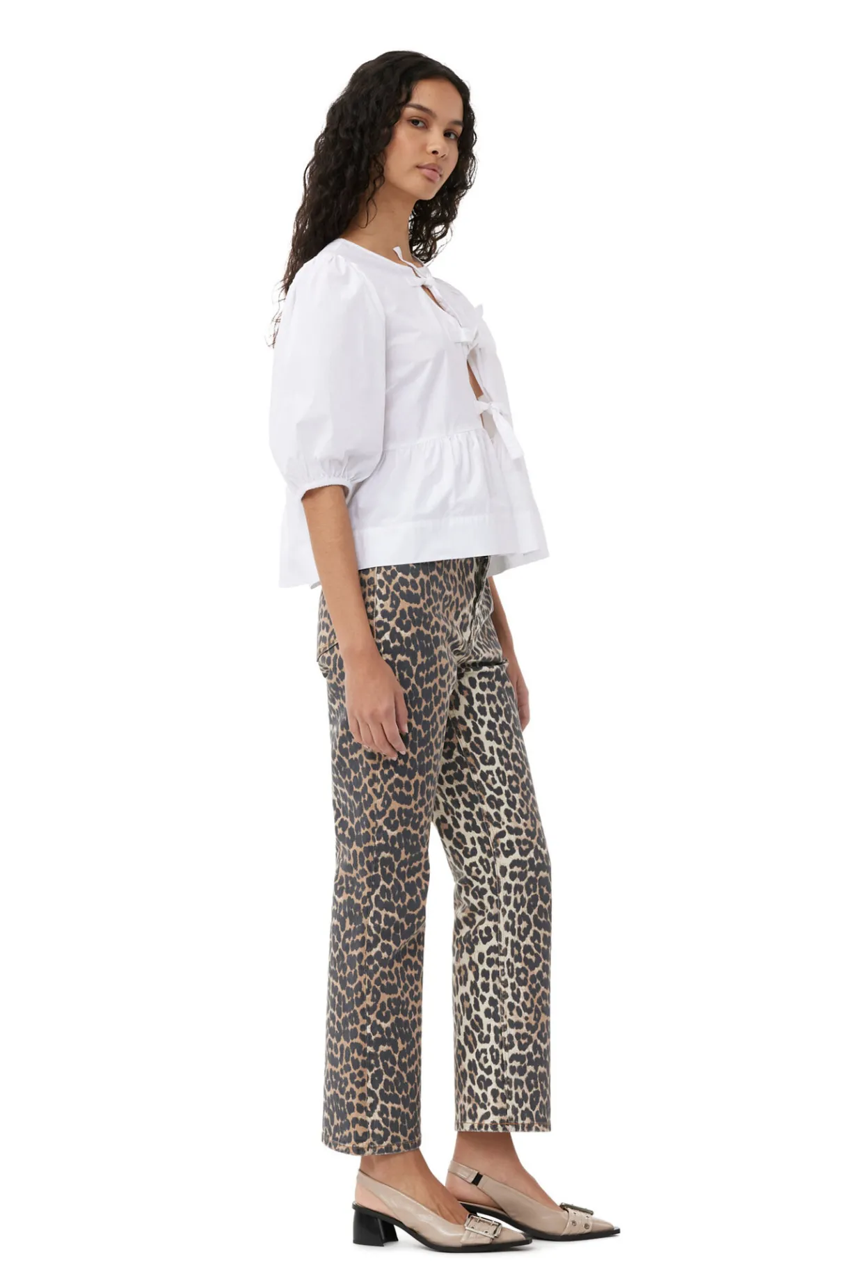 Fashion GANNI Cotton Poplin Blouse Bright White