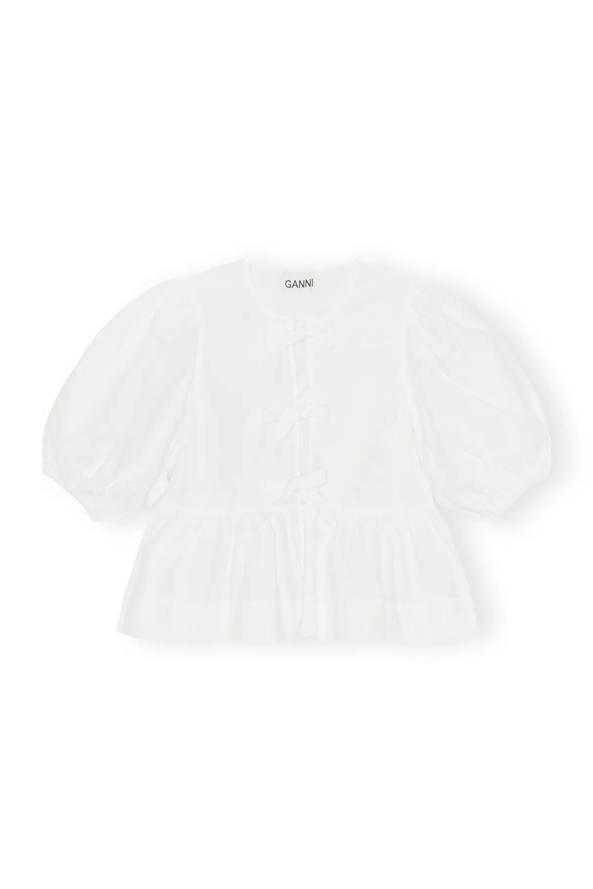 Fashion GANNI Cotton Poplin Blouse Bright White