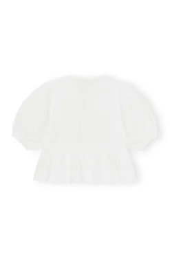 Fashion GANNI Cotton Poplin Blouse Bright White
