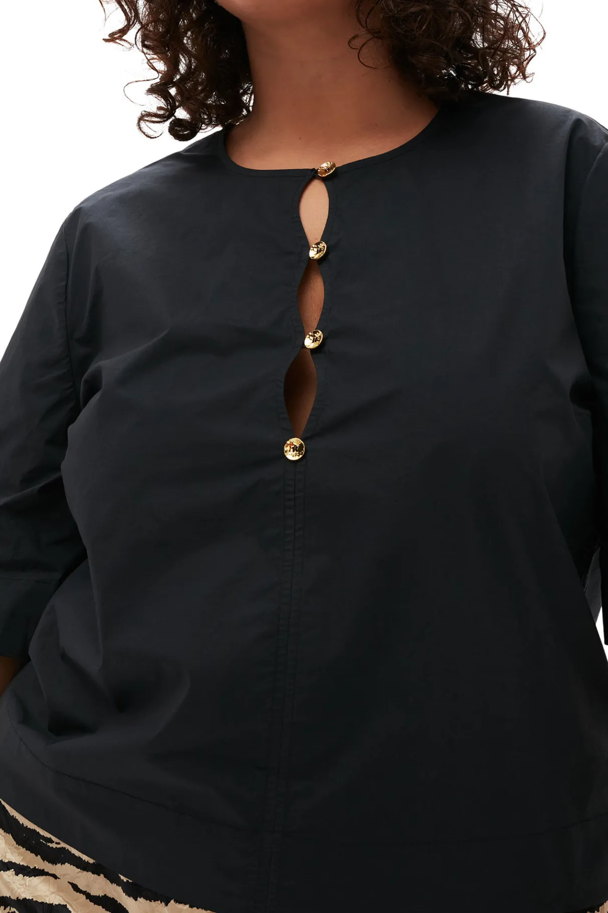 Hot GANNI Cotton Poplin Blouse Black