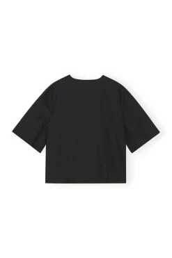 Hot GANNI Cotton Poplin Blouse Black