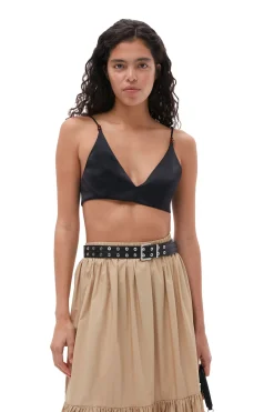 Online GANNI Cotton Poplin Maxi Flounce Skirt Curds And Whey