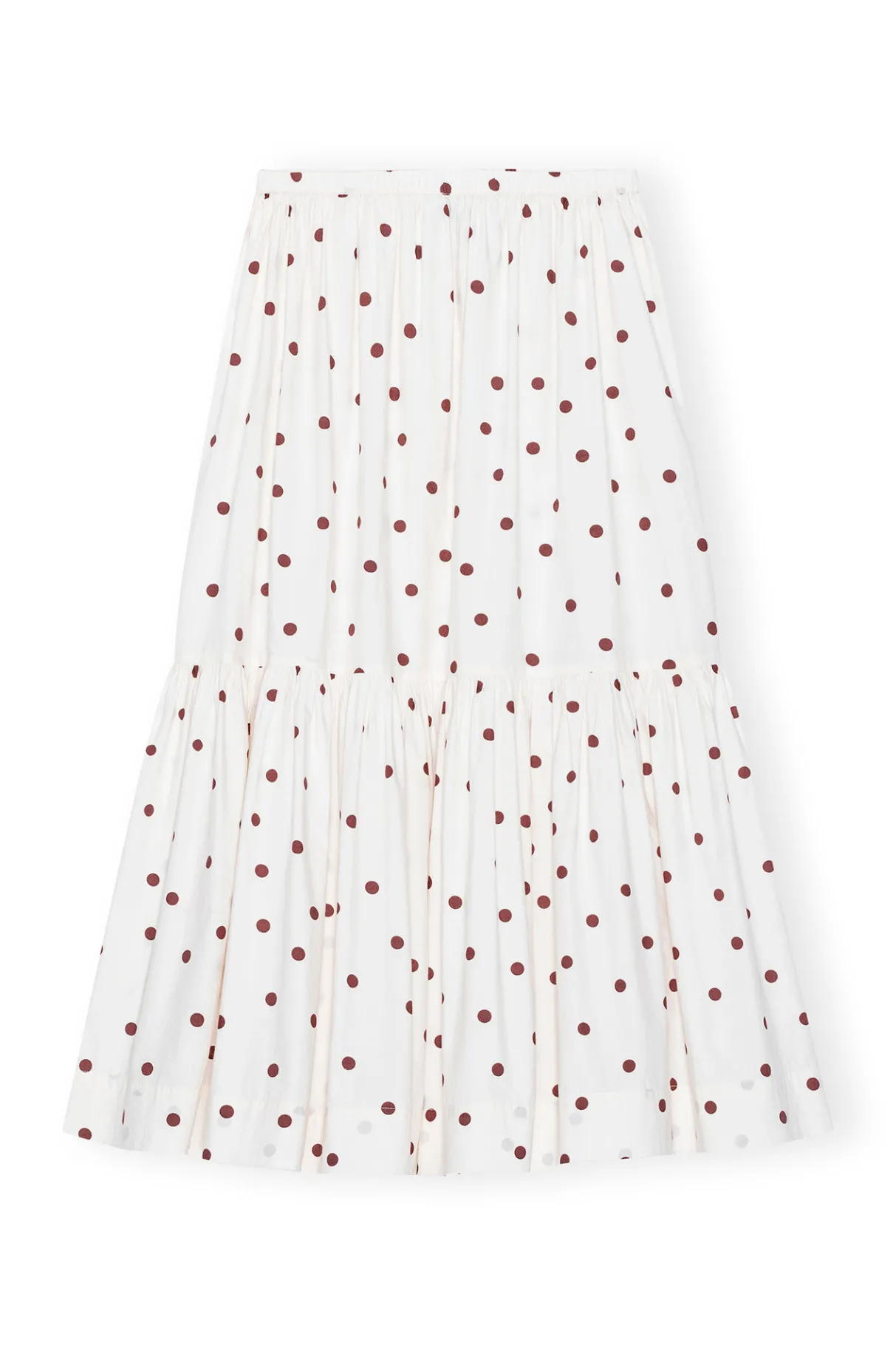 Best GANNI Cotton Poplin Maxi Flounce Skirt Egret