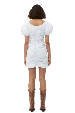 Flash Sale GANNI Cotton Poplin Mini Dress Bright White