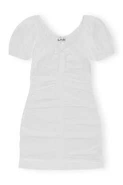 Flash Sale GANNI Cotton Poplin Mini Dress Bright White
