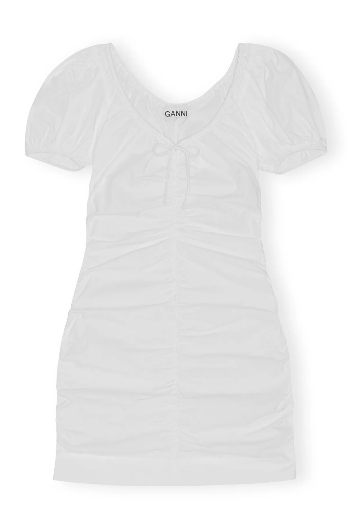 Flash Sale GANNI Cotton Poplin Mini Dress Bright White