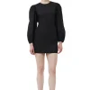 Flash Sale GANNI Cotton Poplin Open Back Mini Dress Black