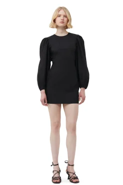 Flash Sale GANNI Cotton Poplin Open Back Mini Dress Black