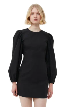 Flash Sale GANNI Cotton Poplin Open Back Mini Dress Black