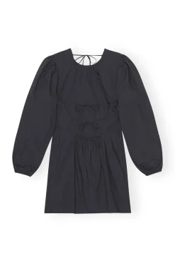 Flash Sale GANNI Cotton Poplin Open Back Mini Dress Black