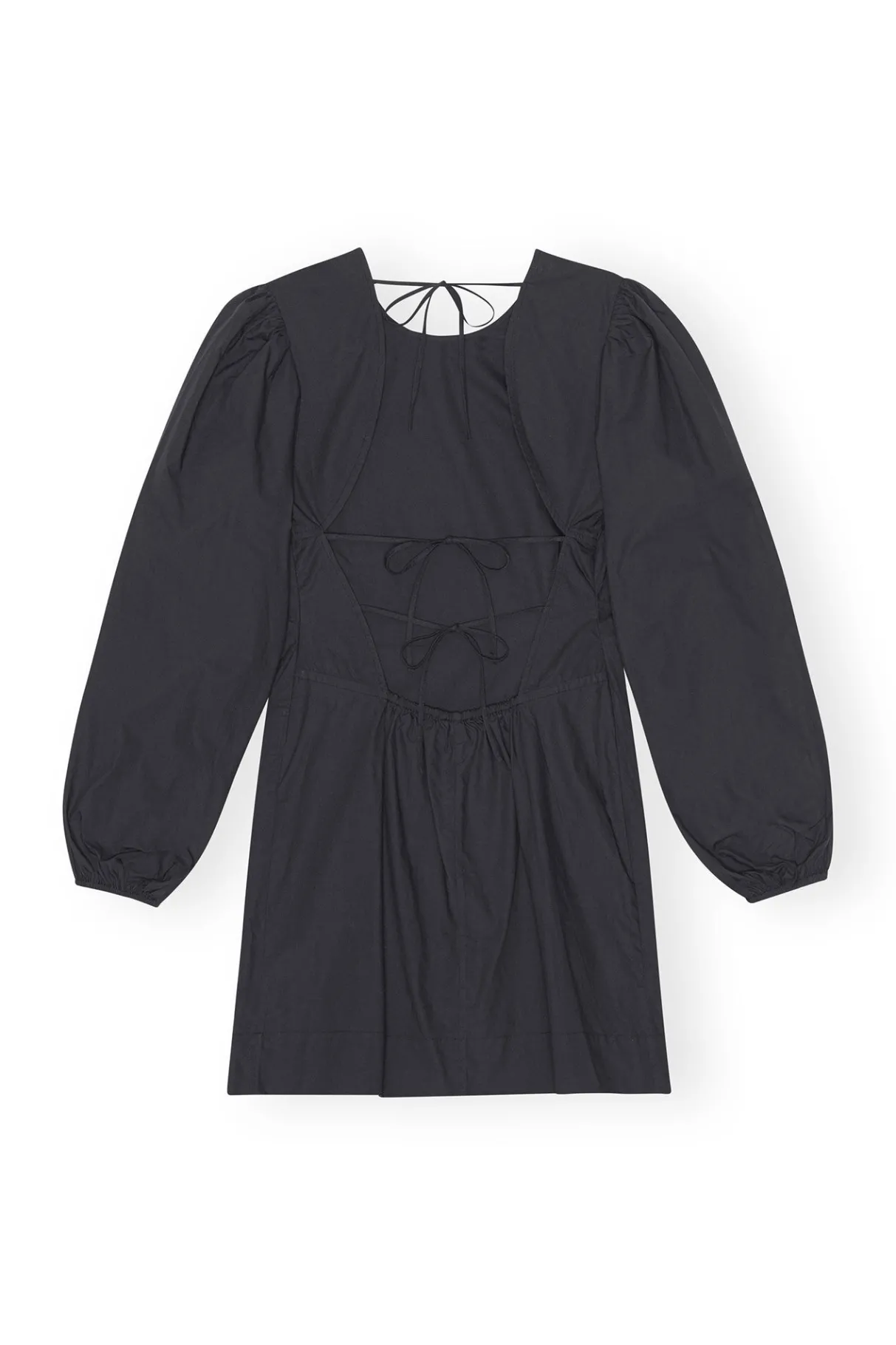 Flash Sale GANNI Cotton Poplin Open Back Mini Dress Black