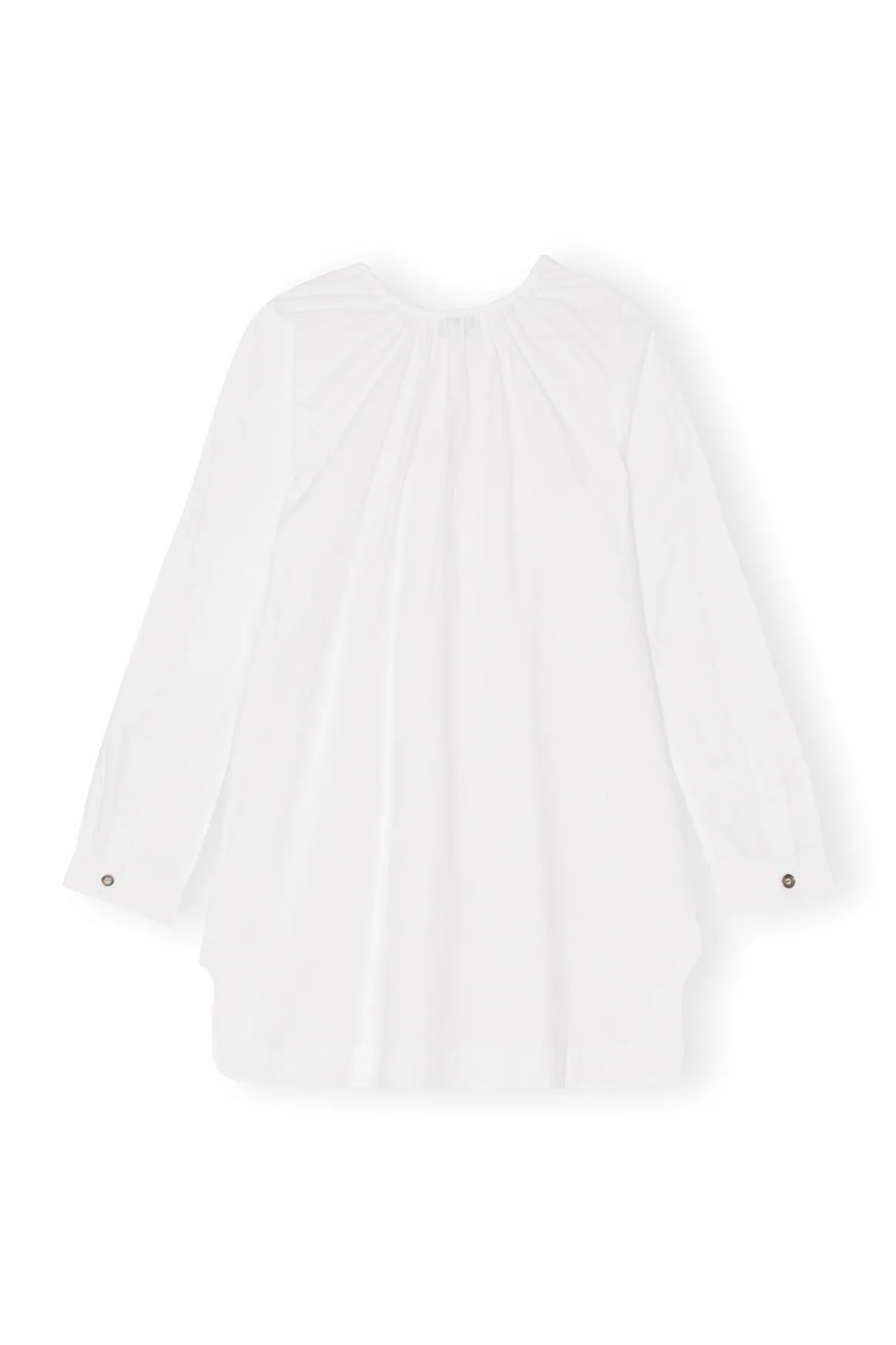 Best GANNI Cotton Poplin Square-Neck Mini Dress Bright White