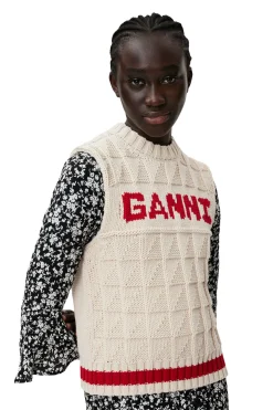 Discount GANNI Cotton Rope Vest Alabaster Gleam