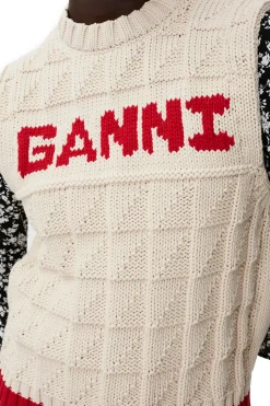 Discount GANNI Cotton Rope Vest Alabaster Gleam